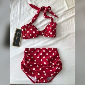 Esther Williams Red & White Polka Dot 60s Swimsuit